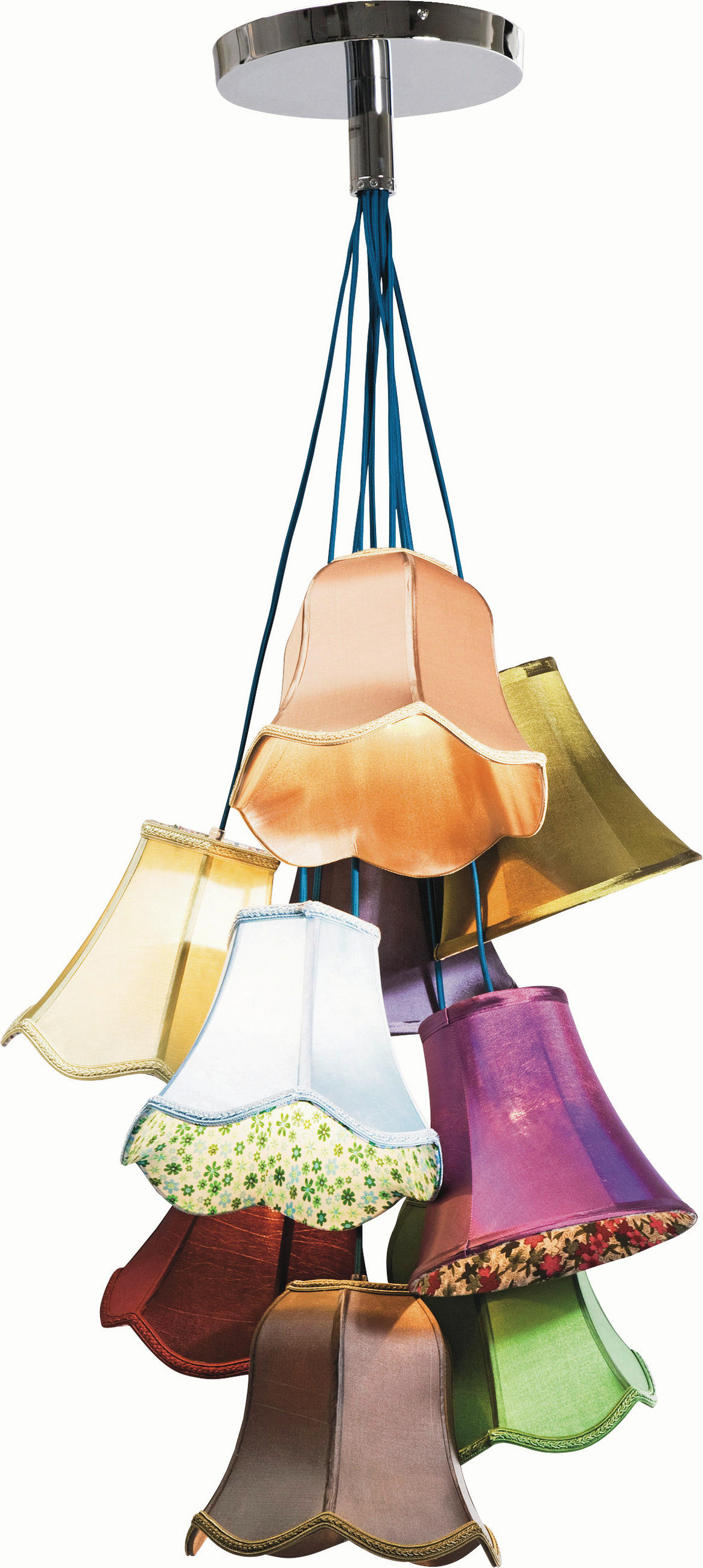 HÄNGELEUCHTE 60/116/60 cm  - Multicolor, Design, Textil/Metall (60/116/60cm) - Kare-Design