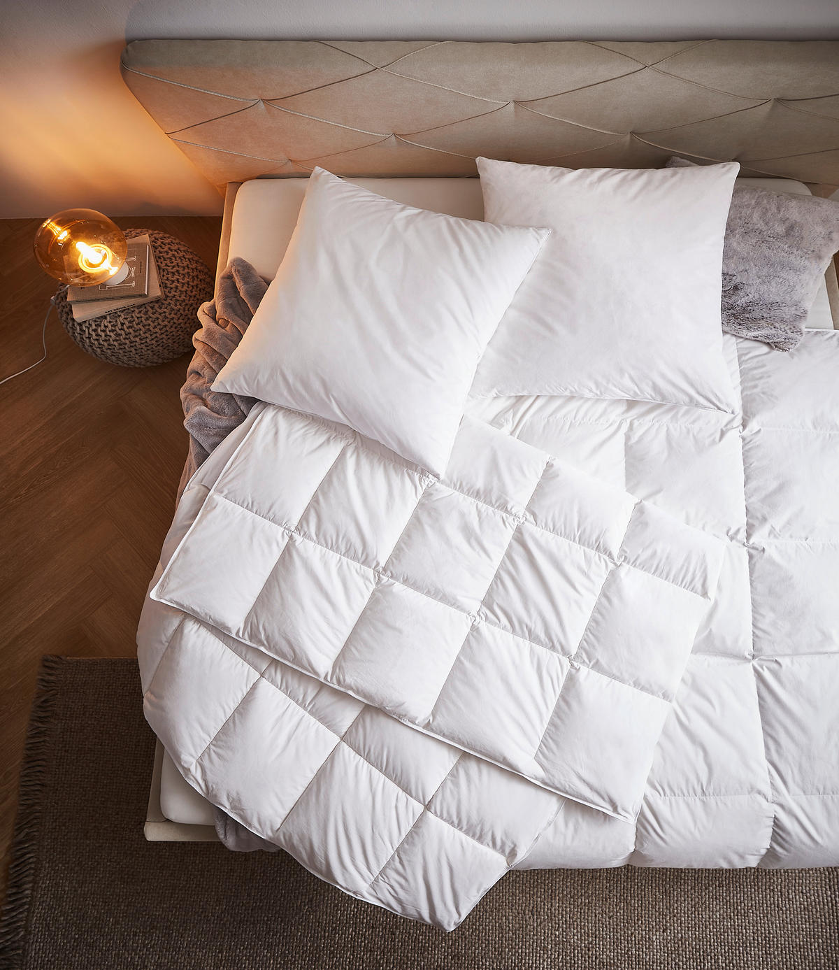 KOPFKISSEN  Polarstern  80/80 cm       - Weiß, Design, Textil (80/80cm) - Billerbeck