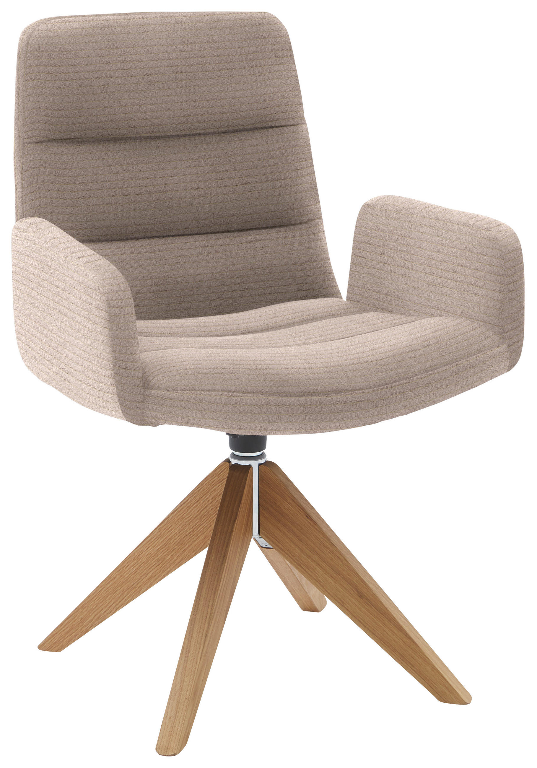 ARMLEHNSTUHL - Taupe/Naturfarben, Design, Holz/Textil (61/88/66cm) - Dieter Knoll