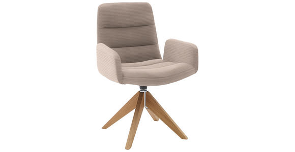ARMLEHNSTUHL  in Cord  - Taupe/Naturfarben, Design, Holz/Textil (61/88/66cm) - Dieter Knoll