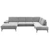 WOHNLANDSCHAFT in Velours Hellgrau  - Hellgrau/Schwarz, Design, Textil/Metall (180/344/208cm) - Dieter Knoll