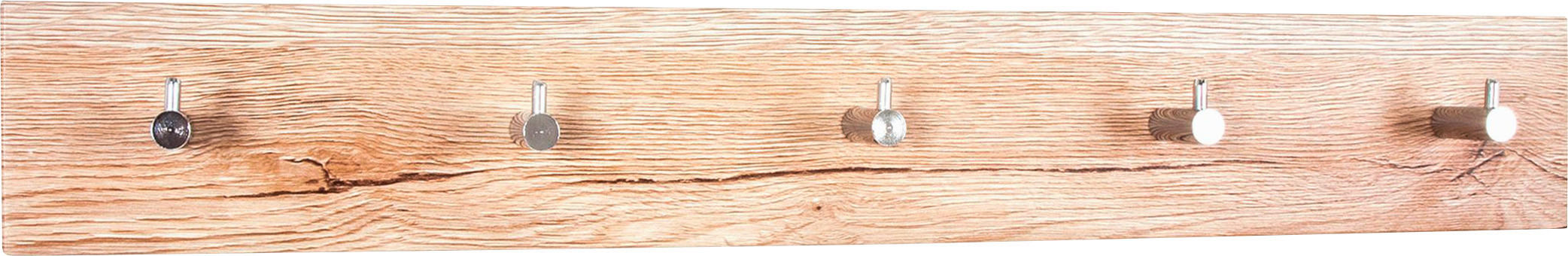 GARDEROBENLEISTE  in Chromfarben, Eiche San Remo  - Chromfarben/Eiche San Remo, Design, Holzwerkstoff/Metall (57/8/5cm)