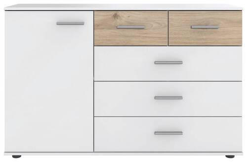 SIDEBOARD in 130/83/41 cm - Eichefarben/Alufarben, KONVENTIONELL, Holzwerkstoff/Kunststoff (130/83/41cm) - Boxxx