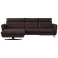 ECKSOFA in Echtleder Dunkelbraun  169/298 cm  - Dunkelbraun/Schwarz, Design, Leder/Metall (169/298cm) - Dieter Knoll