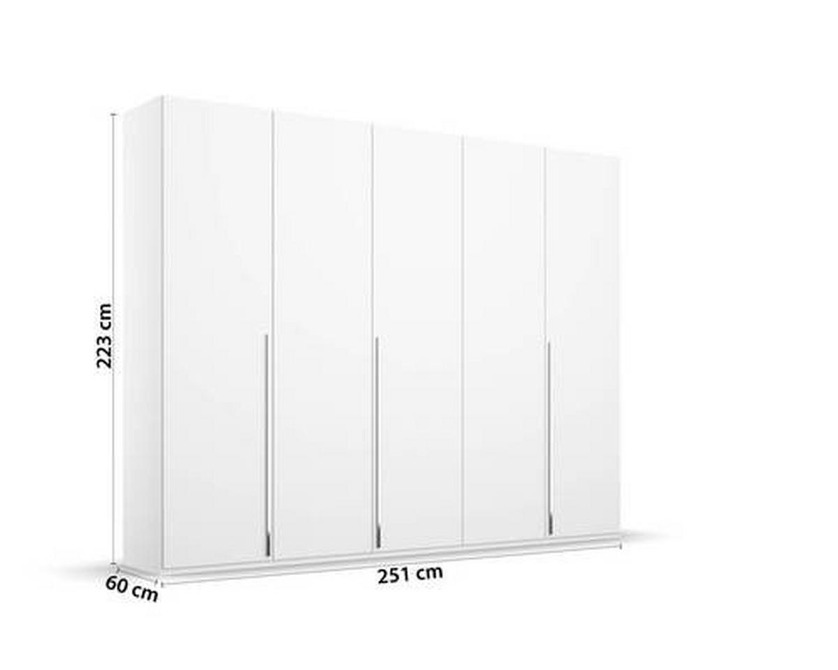 DREHTÜRENSCHRANK  in Weiß  - Chromfarben/Weiß, Design, Holzwerkstoff/Metall (251/223/60cm) - home24