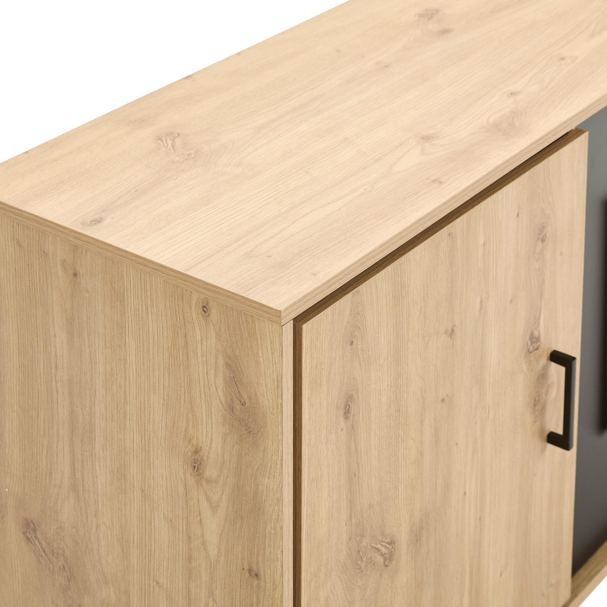 SIDEBOARD  in 160/78/40 cm  - Eichefarben/Schwarz, LIFESTYLE, Holzwerkstoff/Metall (160/78/40cm) - Xora