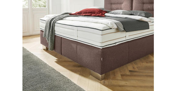 BOXSPRINGBETT 180/200 cm  in Braun  - Chromfarben/Braun, KONVENTIONELL, Textil (180/200cm) - Dieter Knoll