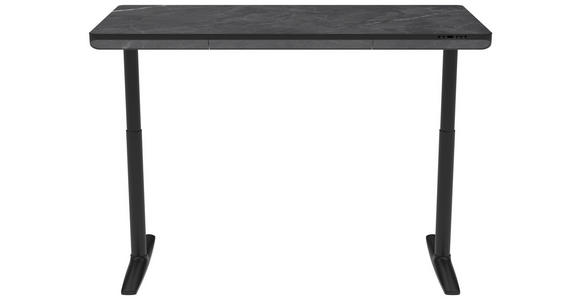 SCHREIBTISCH 160/80/73/118 cm in Schwarz, Dunkelgrau - Dunkelgrau/Schwarz, Design, Holzwerkstoff/Kunststoff (160/80/73/118cm) - Novel