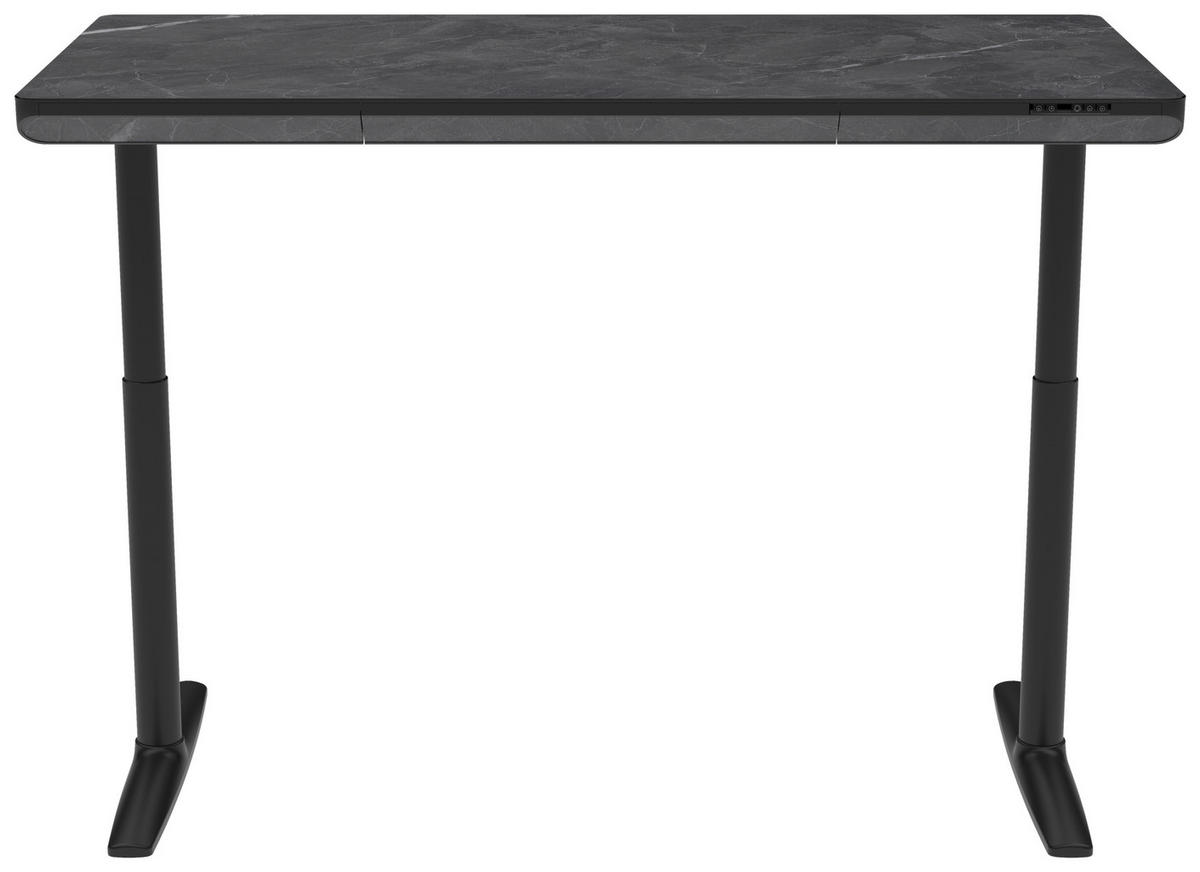 SCHREIBTISCH 160/80/73/118 cm  in Schwarz, Dunkelgrau  - Dunkelgrau/Schwarz, Design, Holzwerkstoff/Kunststoff (160/80/73/118cm) - Novel