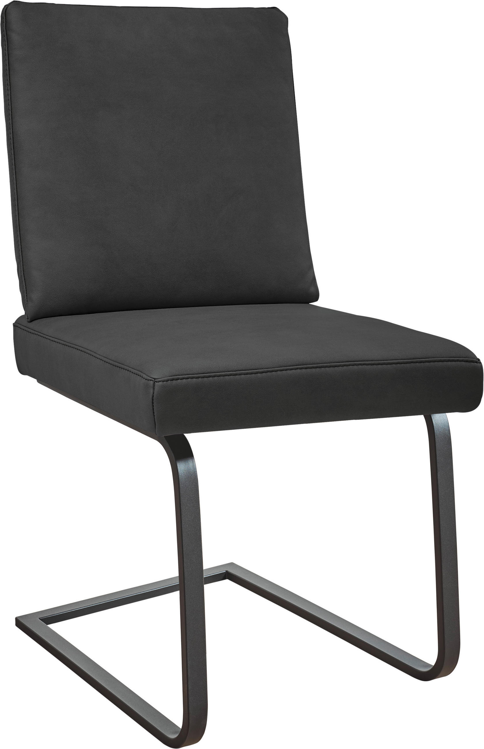 SCHWINGSTUHL  in Stahl Mikrofaser  - Dunkelgrau/Schwarz, Design, Textil/Metall (46/92/60cm) - Dieter Knoll