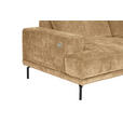 ECKSOFA Hellbraun Chenille Kopfteilverstellung, Sitztiefenverstellung  - Hellbraun/Schwarz, Design, Textil/Metall (307/243cm) - Xora