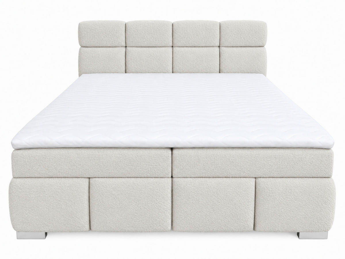 BOXBETT 180/200 cm,  in Perlmutt, Bettkasten, Topper,  - Chromfarben/Perlmutt, MODERN, Holz/Kunststoff (180/200cm) - MID.YOU