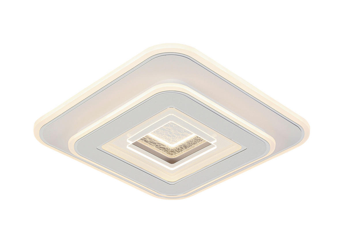 LED-DECKENLEUCHTE Levels 35/35/6 cm   - Chromfarben/Weiß, Basics, Kunststoff/Metall (35/35/6cm) - Novel