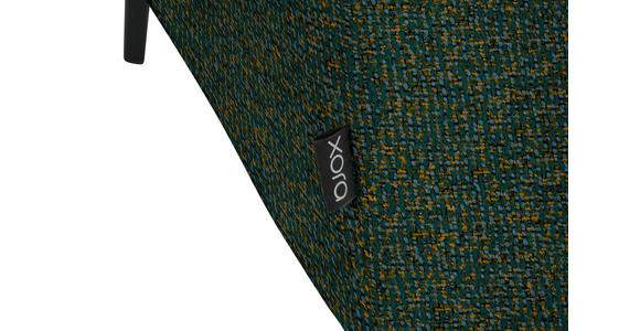 ECKSOFA in Struktur Grün  280/205 cm  - Schwarz/Grün, Design, Textil/Metall (280/205cm) - Xora