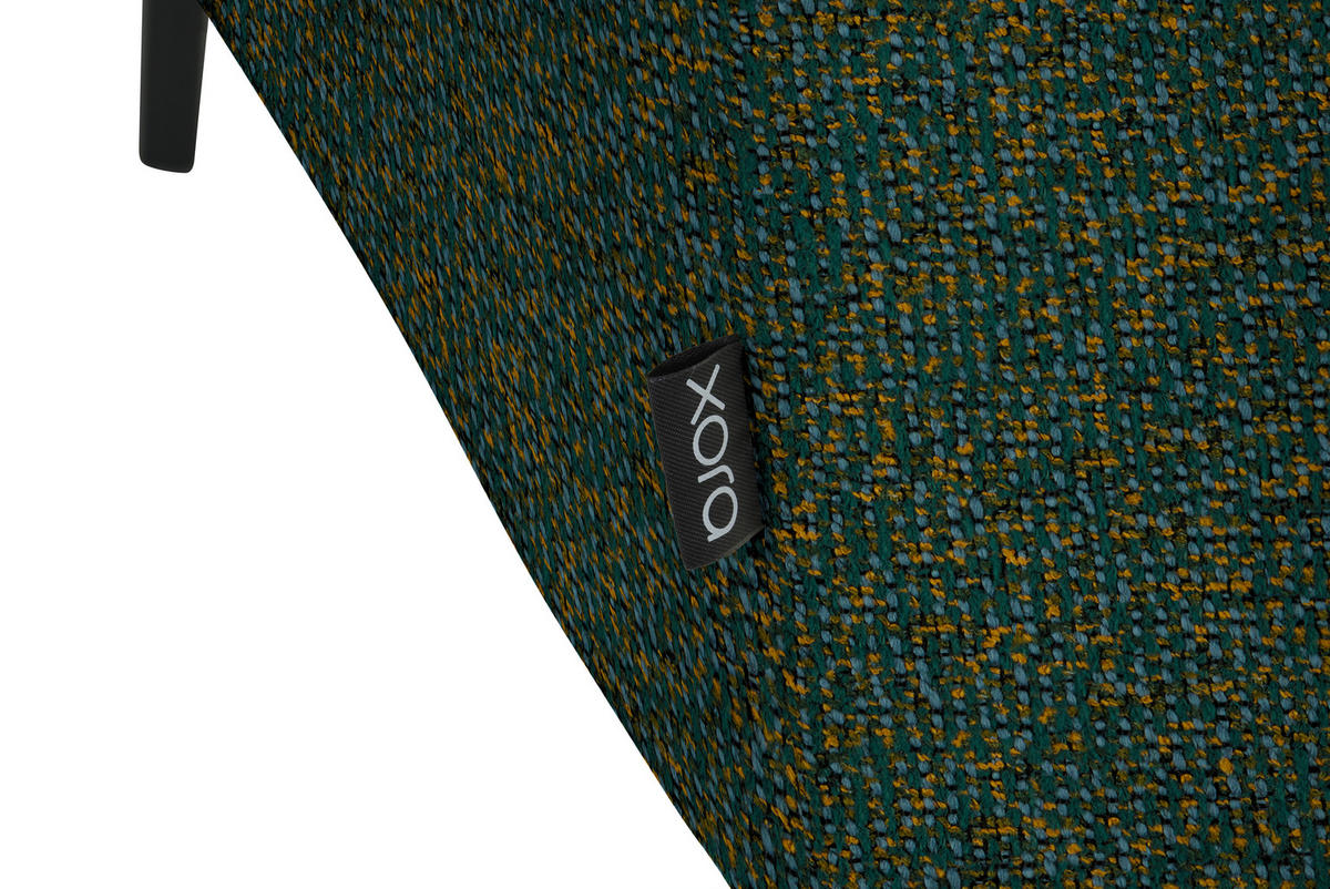 ECKSOFA in Struktur Grün  280/205 cm  - Schwarz/Grün, Design, Textil/Metall (280/205cm) - Xora