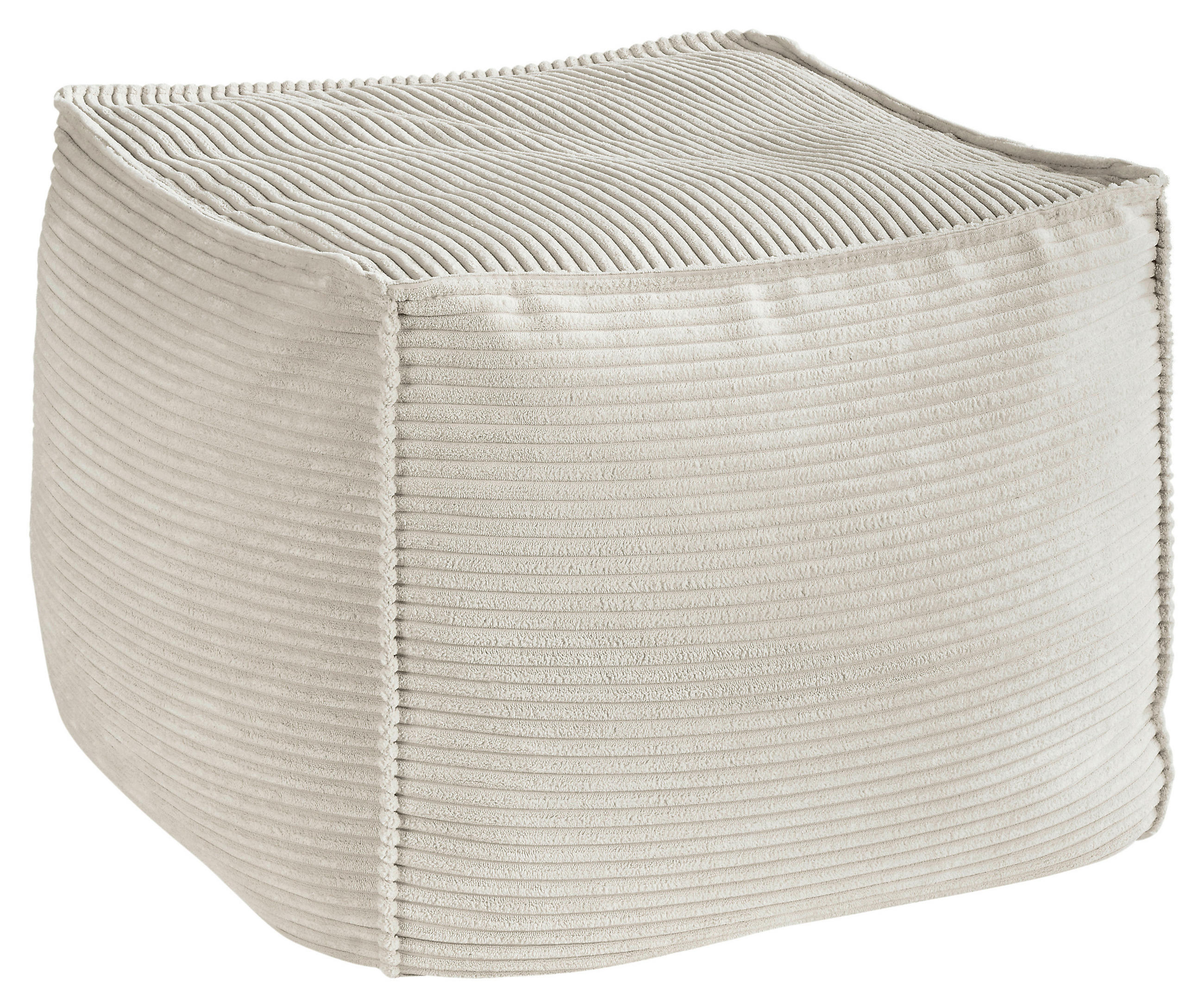 POUF Cord 66/40/66 cm  - Creme, KONVENTIONELL, Textil (66/40/66cm) - Hom`in
