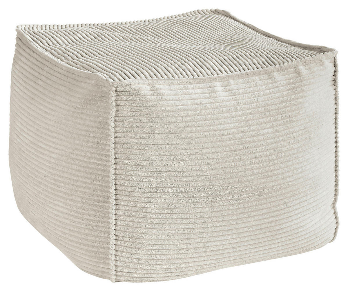 POUF in Creme Textil  - Creme, Konventionell, Textil (66/40/66cm) - Hom`in