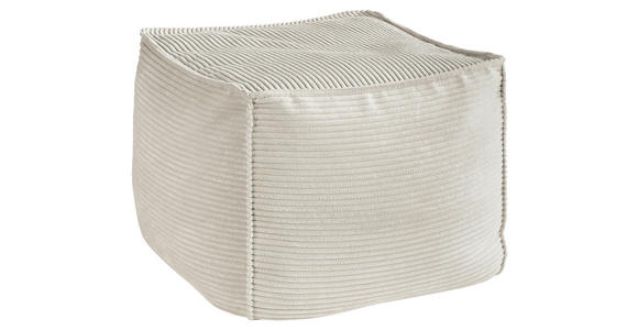 POUF Cord 66/40/66 cm  - Creme, KONVENTIONELL, Textil (66/40/66cm) - Hom`in