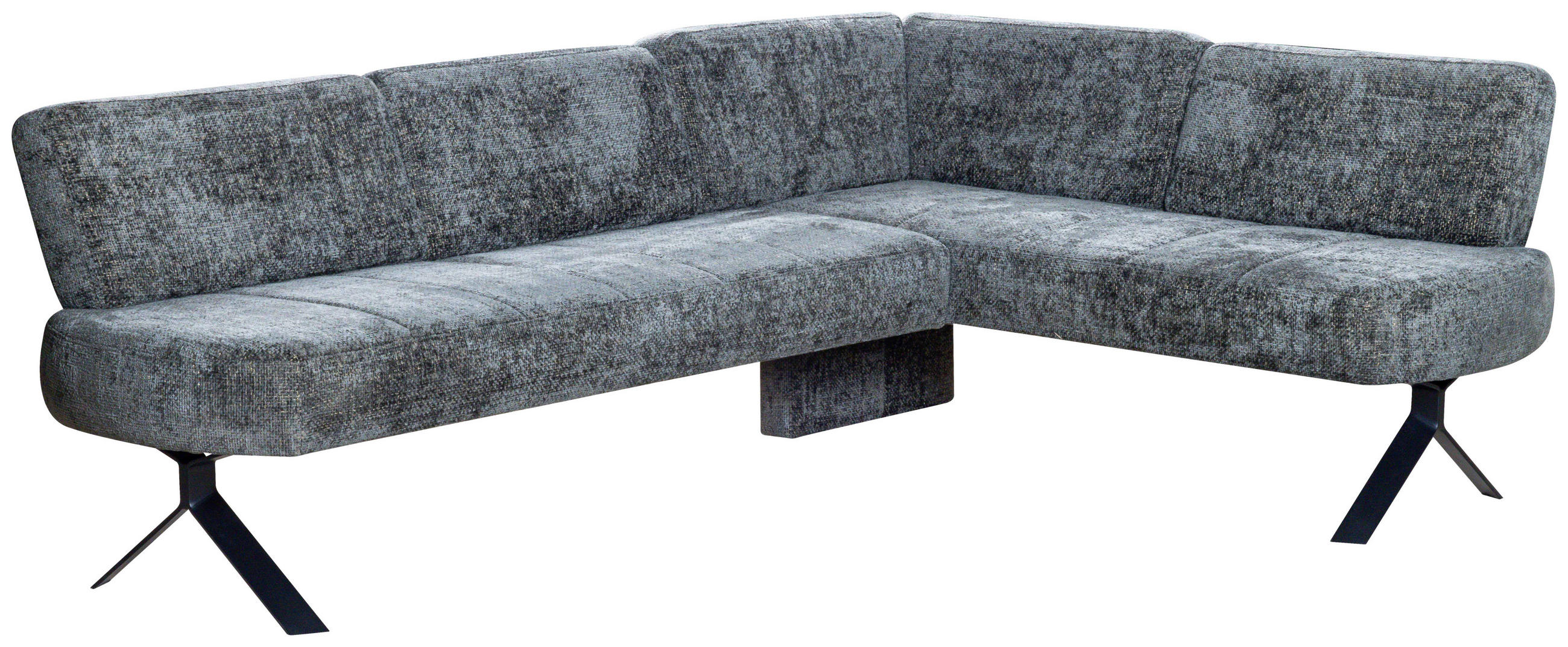 ECKBANK 248/176 cm Webstoff Grün   - Schwarz/Grün, MODERN, Textil/Metall (248/176cm) - Livetastic