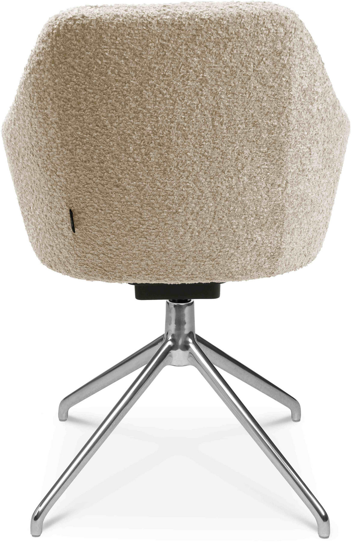 ARMLEHNSTUHL  in Aluminium Bouclé  - Creme/Alufarben, Design, Textil/Metall (58/81,5-84,5/60cm) - Johann Jakob