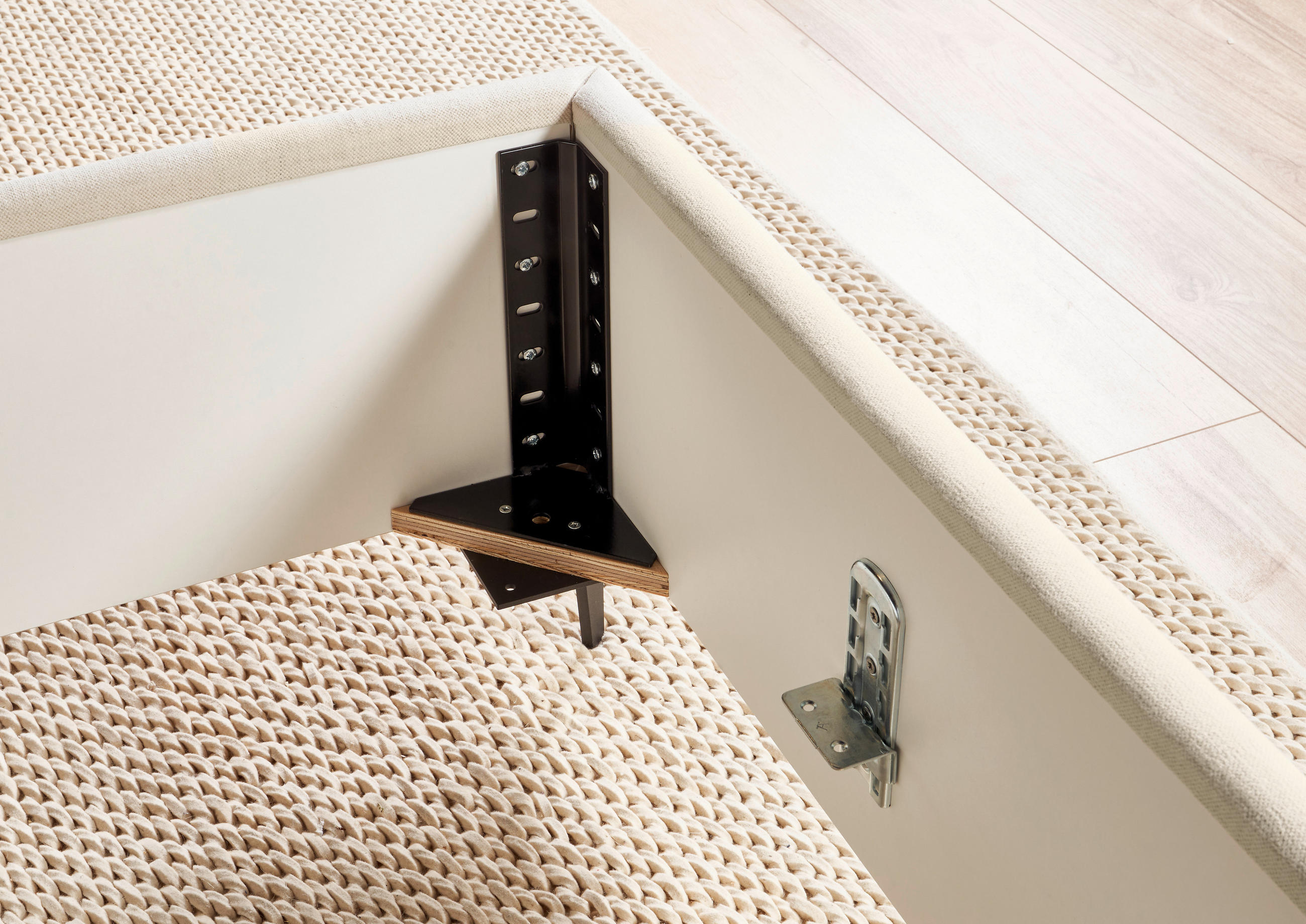 POLSTERBETT ELOS gepolstertes Kopfteil 180/200 cm  in Beige  - Anthrazit/Beige, Design, Textil/Metall (180/200cm) - Musterring