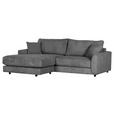 ECKSOFA Anthrazit Cord  - Anthrazit/Schwarz, Design, Kunststoff/Textil (240/175cm) - Landscape