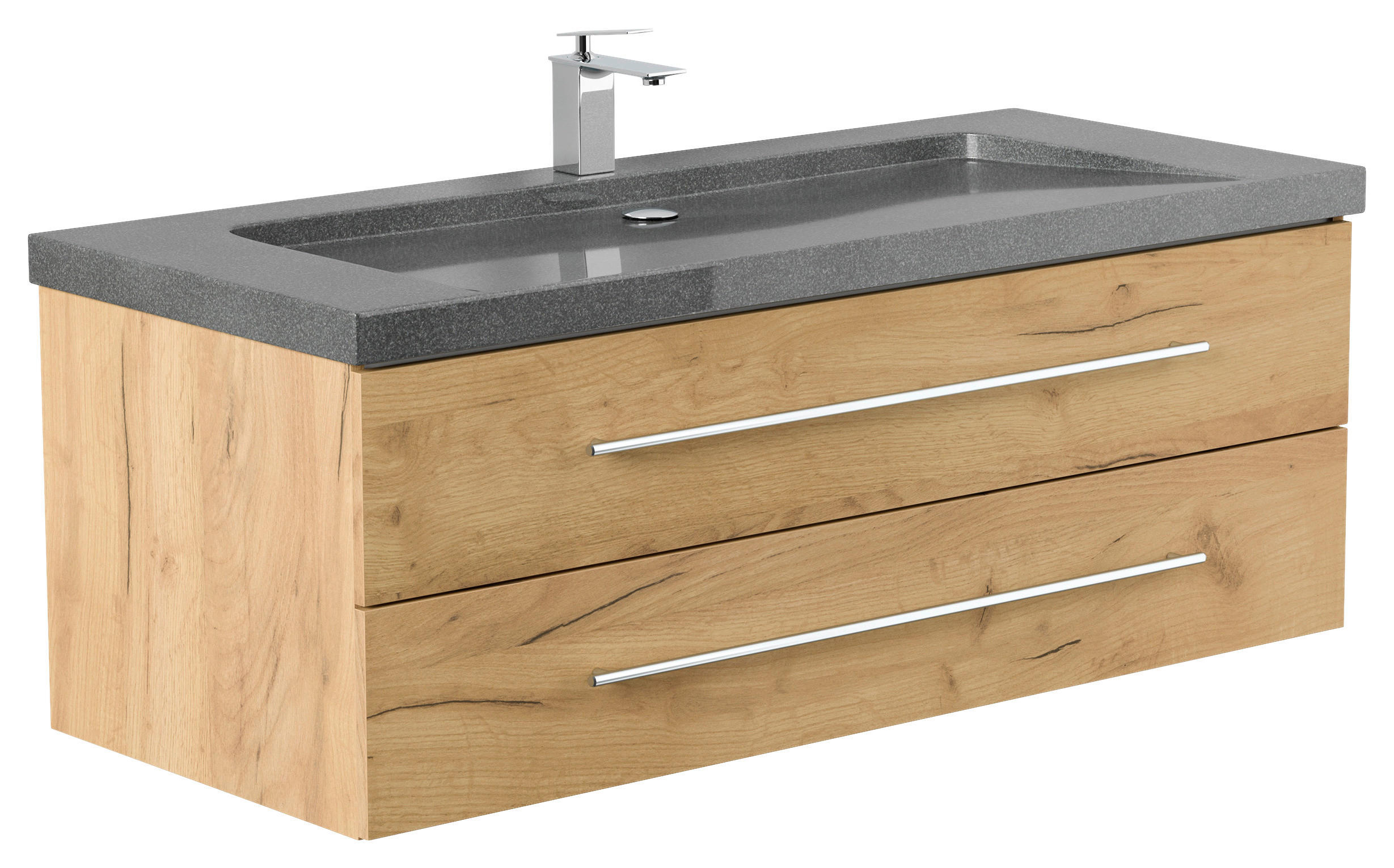 WASCHTISCHKOMBI 130 cm  - Eichefarben, Basics, Holzwerkstoff/Stein (130cm) - MID.YOU