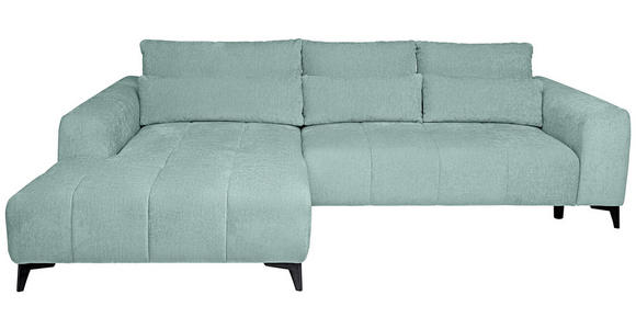 ECKSOFA  in Chenille Hellblau  222/279 cm  - Schwarz/Hellblau, KONVENTIONELL, Kunststoff/Textil (222/279cm) - Hom`in
