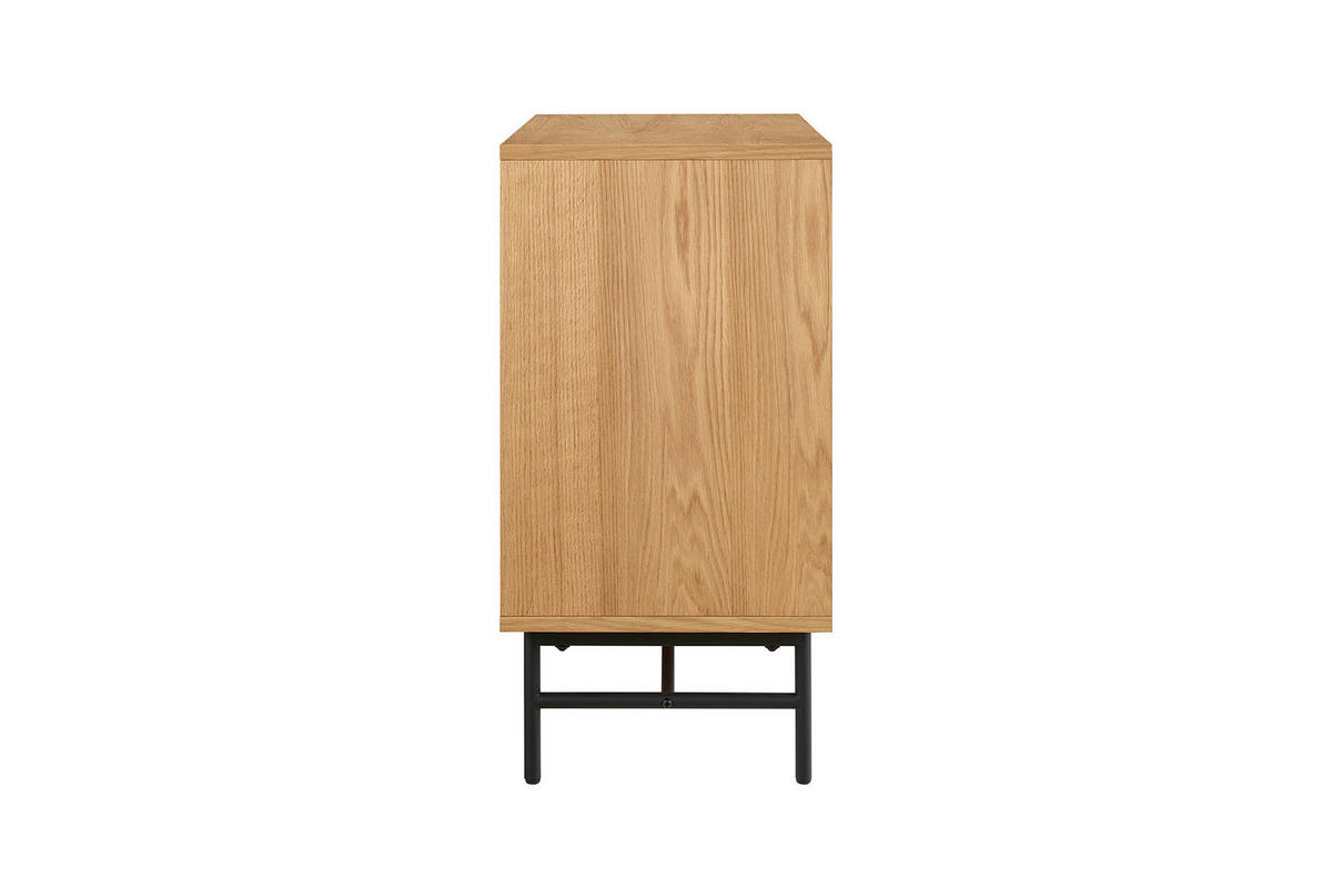 KOMMODE  in 80/80/40 cm  - Eichefarben/Schwarz, Design, Holz/Holzwerkstoff (80/80/40cm) - Livetastic