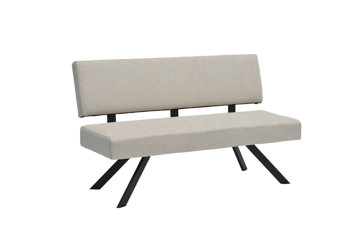 SITZBANK Taupe  - Taupe/Schwarz, MODERN, Textil/Metall (138/83/60cm) - MID.YOU
