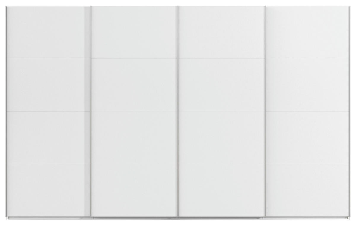 SCHWEBETÜRENSCHRANK 360/223/68 cm 4-türig Weiß  - Alufarben/Weiß, Basics, Holzwerkstoff/Metall (360/223/68cm) - Novel
