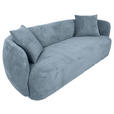 BIGSOFA Flachgewebe Hellblau  - Schwarz/Hellblau, KONVENTIONELL, Kunststoff/Textil (228/73/103cm) - Ambia Home
