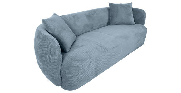 BIGSOFA Flachgewebe Hellblau - Schwarz/Hellblau, KONVENTIONELL, Kunststoff/Textil (228/73/103cm) - Ambia Home