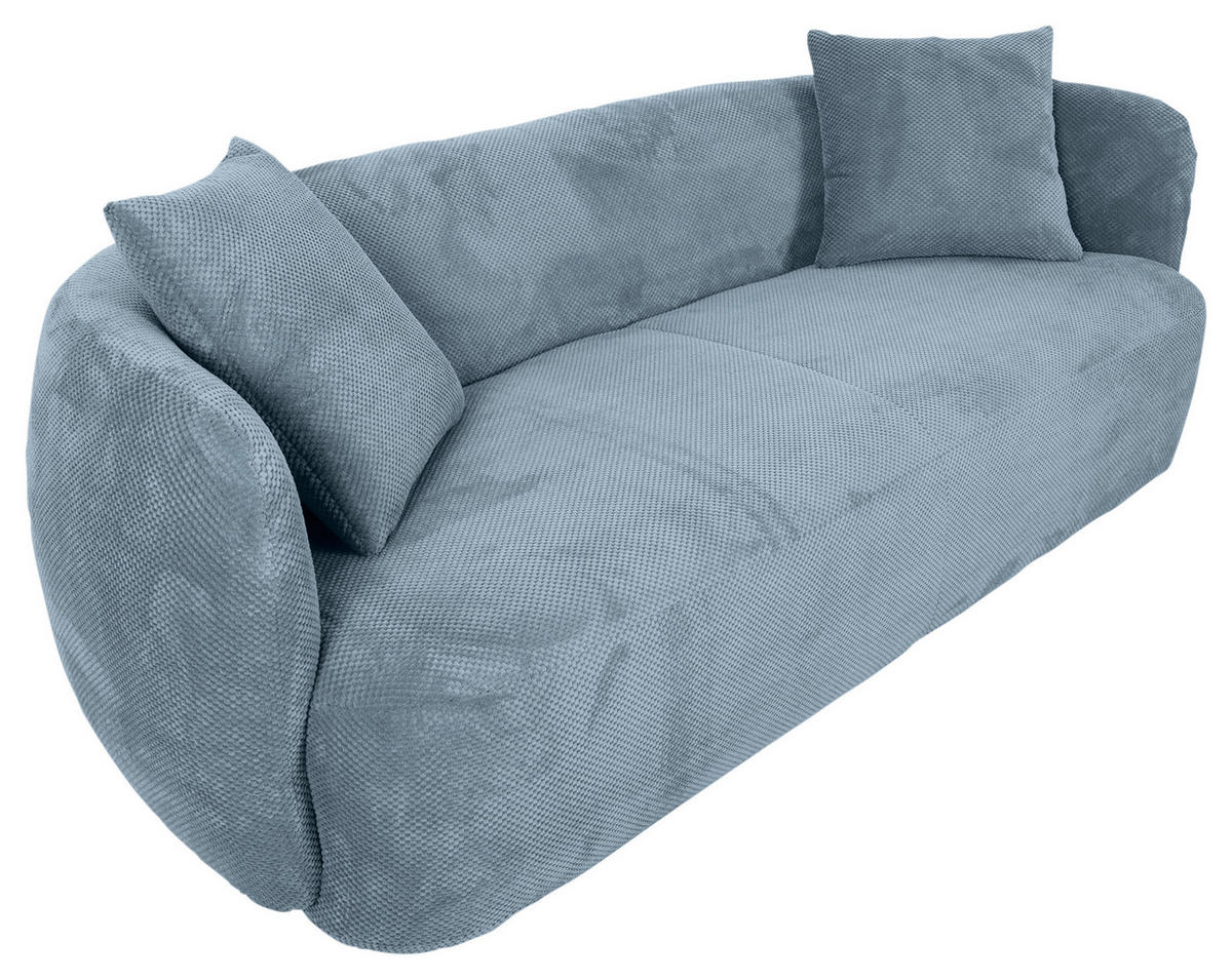 BIGSOFA in Flachgewebe Hellblau  - Schwarz/Hellblau, Konventionell, Kunststoff/Textil (228/73/103cm) - Ambia Home