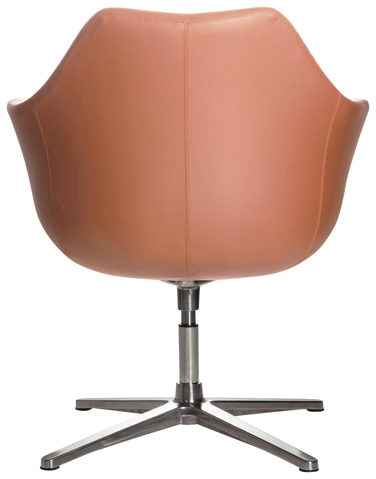 DREHSTUHL Lederlook Braun  - Silberfarben/Braun, Basics, Textil/Metall (67/85/63cm) - MID.YOU