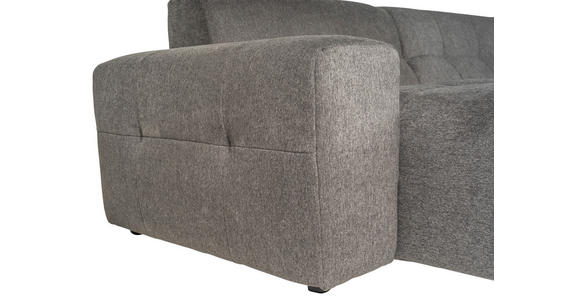 ECKSOFA Dunkelgrau Webstoff  - Dunkelgrau/Schwarz, KONVENTIONELL, Kunststoff/Textil (301/160cm) - Carryhome