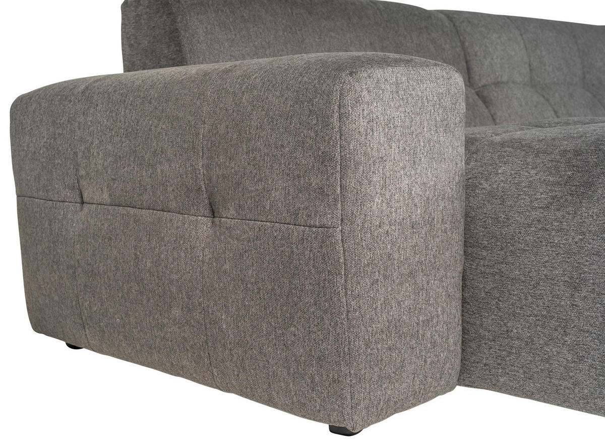 ECKSOFA Dunkelgrau Webstoff  - Dunkelgrau/Schwarz, KONVENTIONELL, Kunststoff/Textil (301/160cm) - Carryhome