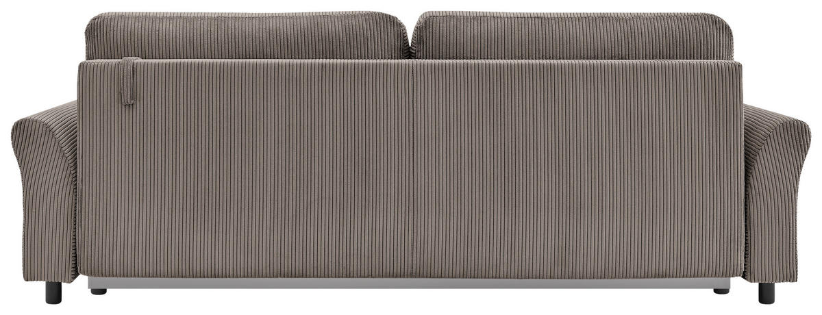 SCHLAFSOFA Malta Cord Hellbraun  inkl. Zierkissen, Rückenkissen, Bettkasten, Schlaffunktion, Rücken echt  - Hellbraun/Schwarz, Design, Textil (244/88/100cm) - P & B