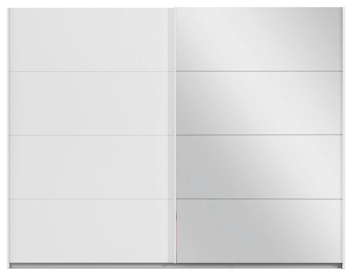 SCHWEBETÜRENSCHRANK 271/210/57 cm 2-türig Weiß  - Weiß, MODERN, Holzwerkstoff/Metall (271/210/57cm) - Rauch Möbel