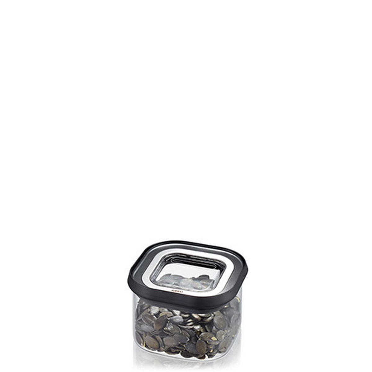 FÖRVARINGSBURK 0,4 l  - stålfärgad/svart, Basics, metall/glas (11/11/7,5cm) - Gefu