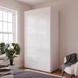 DREHTÜRENSCHRANK 115/214/60 cm,  in Weiß, Weiß Hochglanz, 2-türig  - Weiß Hochglanz/Weiß, Trend, Holzwerkstoff (115/214/60cm) - Carryhome