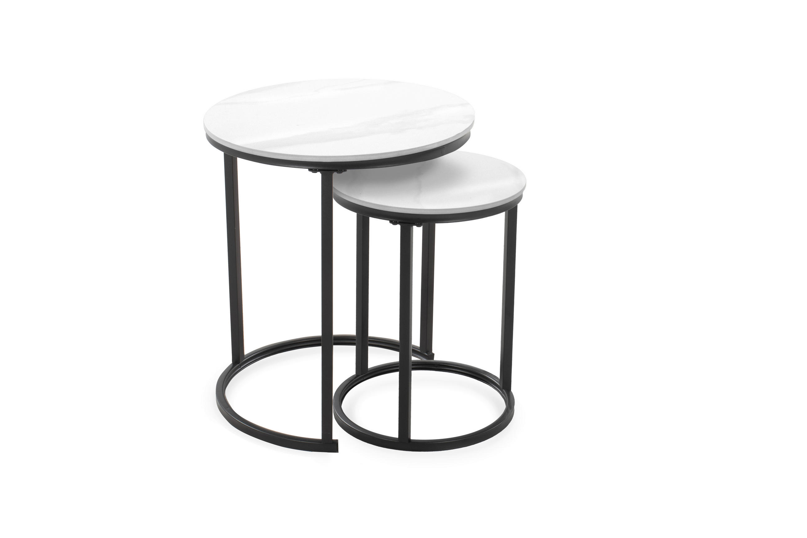 SET POMOĆNIH STOLIĆA višebojno, crna, bijela  metal, keramika   - bijela/višebojno, Design, metal/keramika (38-50/38-50/51-58cm) - MID.YOU
