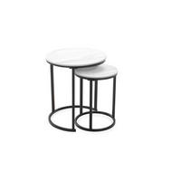SET POMOĆNIH STOLIĆA višebojno, crna, bijela  metal, keramika   - bijela/višebojno, Design, metal/keramika (38-50/38-50/51-58cm) - MID.YOU