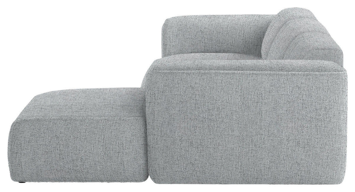 ECKSOFA Grau Webstoff Rücken echt  - Schwarz/Grau, Design, Kunststoff/Textil (290/171cm) - home24