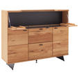 HIGHBOARD Wildeiche  150/121/44 cm  - Wildeiche/Anthrazit, Natur, Glas/Holz (150/121/44cm) - Linea Natura