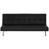 SCHLAFSOFA Lederlook Schwarz  - Silberfarben/Schwarz, Basics, Textil/Metall (179/74/91cm) - P & B