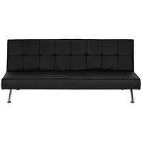 SCHLAFSOFA Lederlook Schwarz  - Silberfarben/Schwarz, Basics, Textil/Metall (179/74/91cm) - P & B