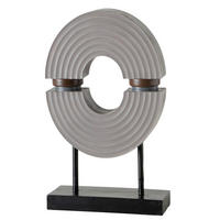 SKULPTUR - Grau, Basics, Kunststoff (24/10/40cm) - Boltze Home
