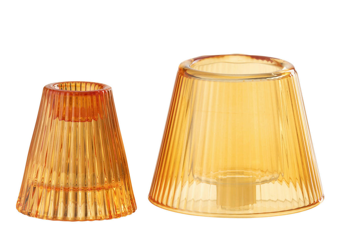 KERZENSTÄNDER - Orange, Basics, Glas (8,8/8,8/11,8cm)