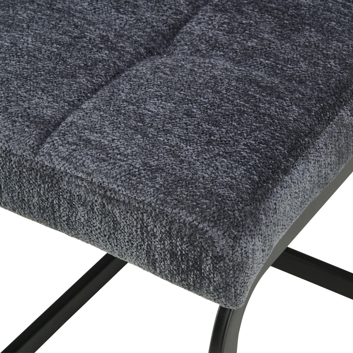 SCHWINGSTUHL  in Eisen Leinenoptik  - Dunkelgrau/Schwarz, LIFESTYLE, Textil/Metall (39/98/43cm) - MID.YOU